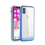 Detachable Transparent Plastic Cell Phone Case for iPhone XS 5.8-inch – Blue