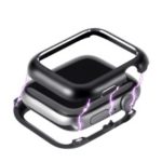 Magnetic Adsorption Metal Frame Bumper Shell for Apple Watch Series 4 44mm/Series 3 2 1 42mm – Black