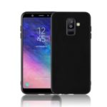 Retro Velvet Cloth Coated PC + TPU Hybrid Casing for Samsung Galaxy A6+ (2018) / A9 Star Lite – Black