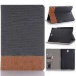 Bi-color Toothpick Texture Leather Wallet Smart Case for Samsung Galaxy Tab S4 10.5 T830 T835 – Black