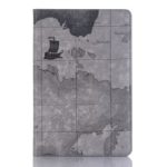 World Map Flip Stand Smart Leather Wallet Case for Samsung Galaxy Tab S4 10.5 T830 T835 – Grey