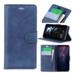 For Samsung Galaxy A7 (2018) Matte PU Leather Wallet Magnetic Protective Cover – Blue