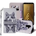Light Spot Decor Pattern Printing Wallet Stand Leather Flip Case for Samsung Galaxy A6+ (2018) / A9 Star Lite – Cute Cat