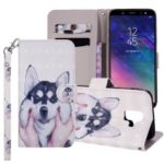 Light Spot Decor Pattern Printing Wallet Stand Leather Flip Case for Samsung Galaxy A6 (2018) – Dog