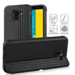 PC TPU Dual Layer Hybrid Case with Kickstand and Card Slot for Samsung Galaxy J6 (2018) – Black