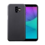 Carbon Fiber Texture Soft TPU Mobile Phone Cover for Samsung Galaxy J6+ – Black