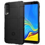 Anti-shock Square Grid Texture Soft TPU Phone Case for Samsung Galaxy A7 (2018) – Black