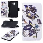 Pattern Printing Leather Mobile Case Cover Shell for Samsung Galaxy J6 Plus / J6 Prime – Butterfly and Flower