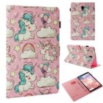 Pattern Printing Light Spot Decor Wallet Smart Leather Case for Samsung Galaxy Tab A 10.5 (2018) T590 T595 – Shy Unicorn
