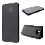 View Window Plated Mirror Surface Leather Stand Shell Case for Samsung Galaxy J6 Plus – Black