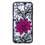 Embossed Flower Pattern TPU + PC Combo Mobile Phone Case for Samsung Galaxy J6+ – Big Red Flower