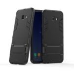 Plastic + TPU Hybrid Case with Kickstand for Samsung Galaxy J4+ – Black