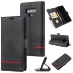 [Business Style] Case for Samsung Galaxy Note9 N960 Splicing Leather Wallet Case – Black