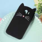3D Moustache Cat Silicone Cover Case for Samsung Galaxy J4 (2018) – Black