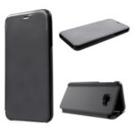 View Window Plated Mirror Surface Leather Stand Cover for Samsung Galaxy J4+ – Black