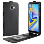 Crazy Horse Vertical Flip Card Holder Leather Mobile Case for Samsung Galaxy J6+ – Black