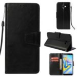 Vintage Oil Buffed PU Leather Protection Case for Samsung Galaxy J6+ / J6 Prime – Black