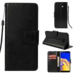 Vintage Oil Buffed PU Leather Case for Samsung Galaxy J4+ / J4 Prime – Black