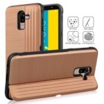 PC TPU Dual Layer Hybrid Case with Kickstand and Card Slot for Samsung Galaxy J8 (2018) / Galaxy On8 in India – Rose Gold