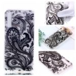 Embossed Pattern 3D Diamond Texture TPU Cover for Samsung Galaxy A7 (2018) A750 – Black Flower