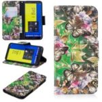 Light Spot Decor Pattern Printing Wallet Stand Leather Flip Case for Samsung Galaxy J6 (2018) – Butterfly and Flower