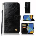 Premium Vintage PU Leather Wallet Case with Stand for Samsung Galaxy A9 (2018)/A9 Star Pro/A9s – Black