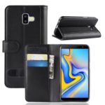 For Samsung Galaxy J6 Plus Split Leather Flip Case – Black