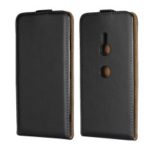 Vertical Flip Split Leather Case for Sony Xperia XZ3 – Black