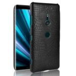 Crocodile Texture PU Leather Coated PC Phone Case for Sony Xperia XZ3 – Black