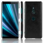 Litchi Texture PU Leather Coated Plastic Mobile Case for Sony Xperia XZ3 – Black