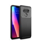 Beetle Series Carbon Fiber TPU Protection Cellphone Case for LG V40 ThinQ – Black