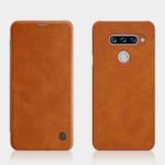 NILLKIN Qin Series PU Leather Protection Shell with Card Slot for LG V40 ThinQ – Brown