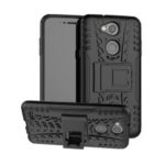 Tyre Pattern PC TPU 2-in-1 Hybrid Casing with Kickstand for LG X Power 3 – Black