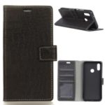 Crocodile Texture Leather Wallet Case for HTC U12 Life – Black