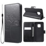 Imprint Tree Owl Magnetic Wallet PU Leather Case with Stand for Huawei Mate 20 Pro – Black