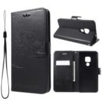 Imprint Tree Owl Magnetic Wallet PU Leather Stand Case for Huawei Mate 20 – Black