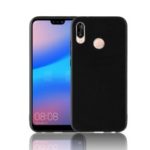 Retro Velvet Cloth Coated PC + TPU Hybrid Phone Shell for Huawei P20 Lite / Nova 3e – Black