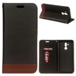 Split Leather Case for Huawei Mate 20 Lite / Maimang 7 [Two-tone] [Card Holder] [Stand] – Black