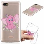 Pattern Printing Embossed TPU Case for Xiaomi Redmi 6A (Single 12MP Rear Camera) – Elephant and Daisy