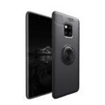 Finger Ring Kickstand TPU Case for Huawei Mate 20 Pro (Built-in Magnetic Metal Sheet) – All Black
