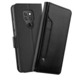 Leather Wallet Stand Case with Card Holder and Makeup Mirror for Huawei Mate 20 – Black
