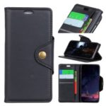 Crazy Horse PU Leather Wallet Stand Casing for Huawei Y9 (2019) / Enjoy 9 Plus – Black