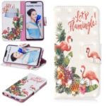 Light Spot Decor Pattern Printing Wallet Stand Leather Flip Casing for Huawei nova 3i / P Smart Plus – Flamingo and Flower