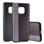 Jeans Cloth Texture Splicing TPU Back Phone Case for Huawei Mate 20 Pro – Grey / Black