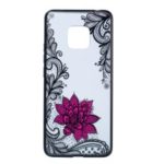 Embossed Flower Pattern TPU + Plastic Hybrid Cellphone Case for Huawei Mate 20 Pro – Small Red Flower