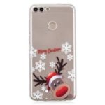 Christmas Pattern Printing TPU Jelly Case for Huawei P Smart / Enjoy 7S – Reindeer and Merry Christmas