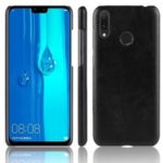 Litchi Texture PU Leather Coated Plastic Mobile Case for Huawei Y9 (2019) / Enjoy 9 Plus – Black
