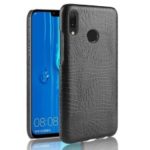 Crocodile Texture PU Leather Coated PC Phone Case for Huawei Y9 (2019) / Enjoy 9 Plus – Black