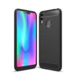 Carbon Fiber Texture Brushed TPU Mobile Phone Casing for Huawei Honor 8C – Black