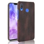 Wood Texture PU Leather Skin PC Back Case for Huawei nova 3i / P Smart+ – Black